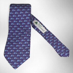 Vineyard Vines Junior Achievement 2015 Golf Silk Tie Purple USA